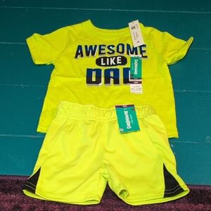 Garanimals Neon Yellow 'Awesome Like Dad' Kids Matching Set